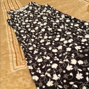 J.Jill Chic Black and White Floral Maxi Dress, rayon blend, machine washable, SP